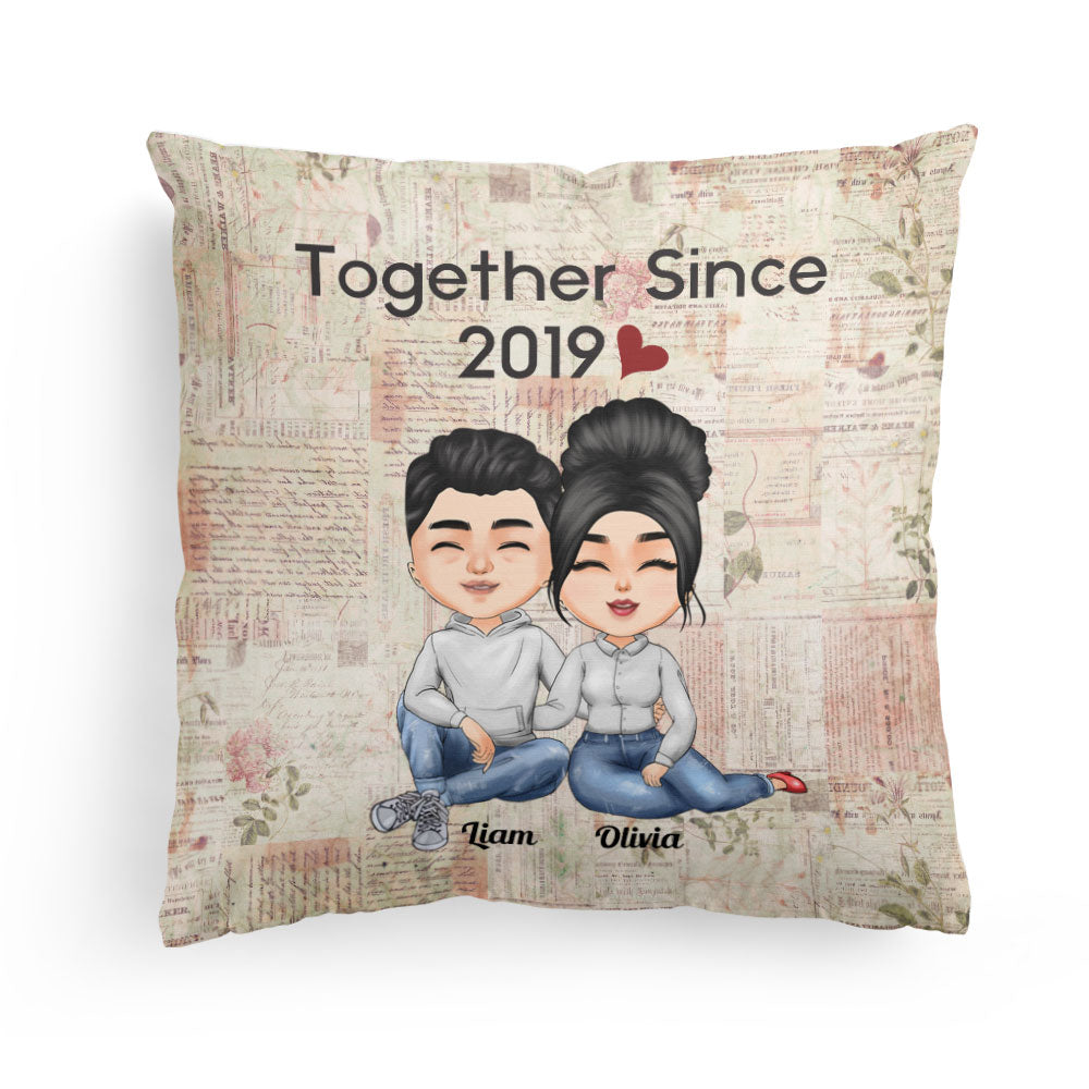 Together Since - Personalized Pillow - Gift For Couples, Husband, Wife, Lover, BoyFriend, GirlFriend