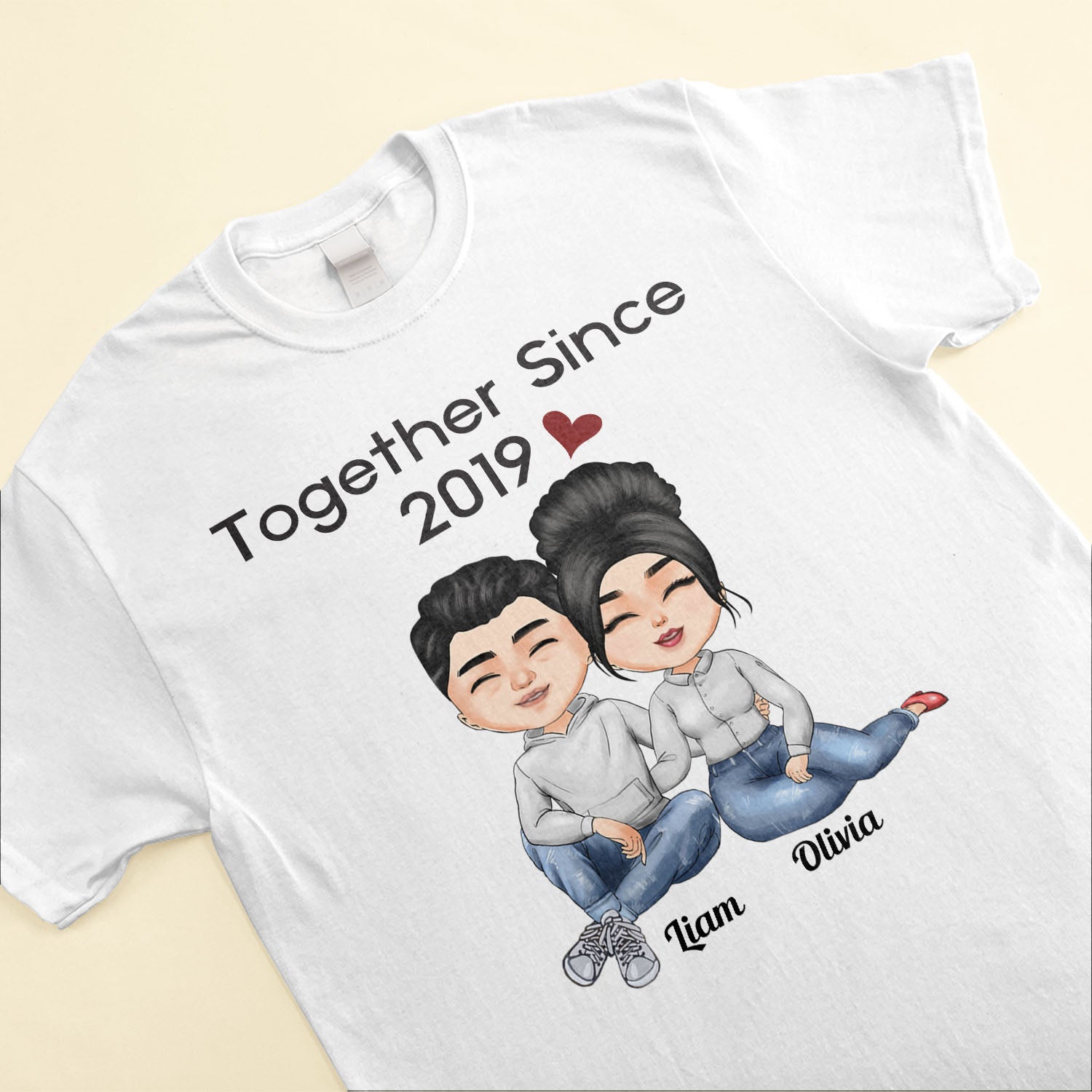 Together Since - Personalized Shirt - Anniversary, Valentine's Day Gift For Spouse, Husband, Wife, Lovers, Girlfriend, Boyfriend