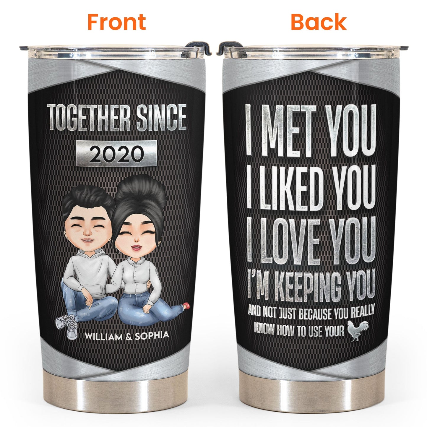 Photo Message For Couple Personalized 20oz Pilsner Glass