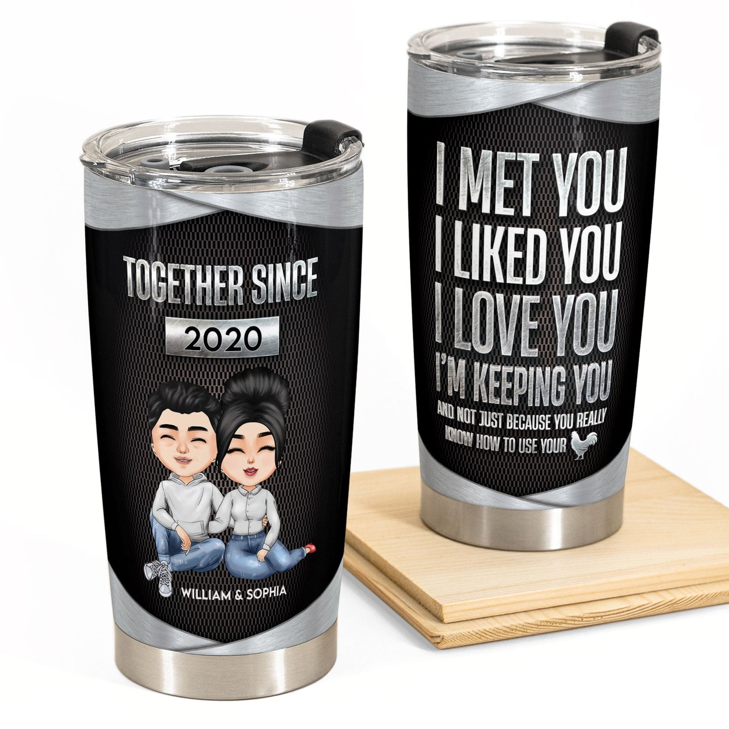 Together Since - Personalized Tumbler Cup - Anniversary, Loving Gift For Couple, Wife, Husband, Life Partner