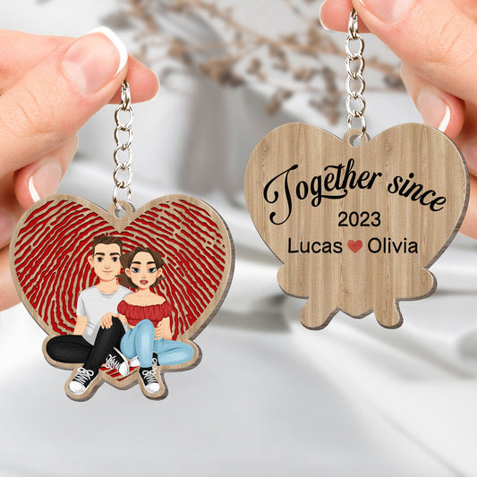 Together Since - Personalized Wooden Keychain