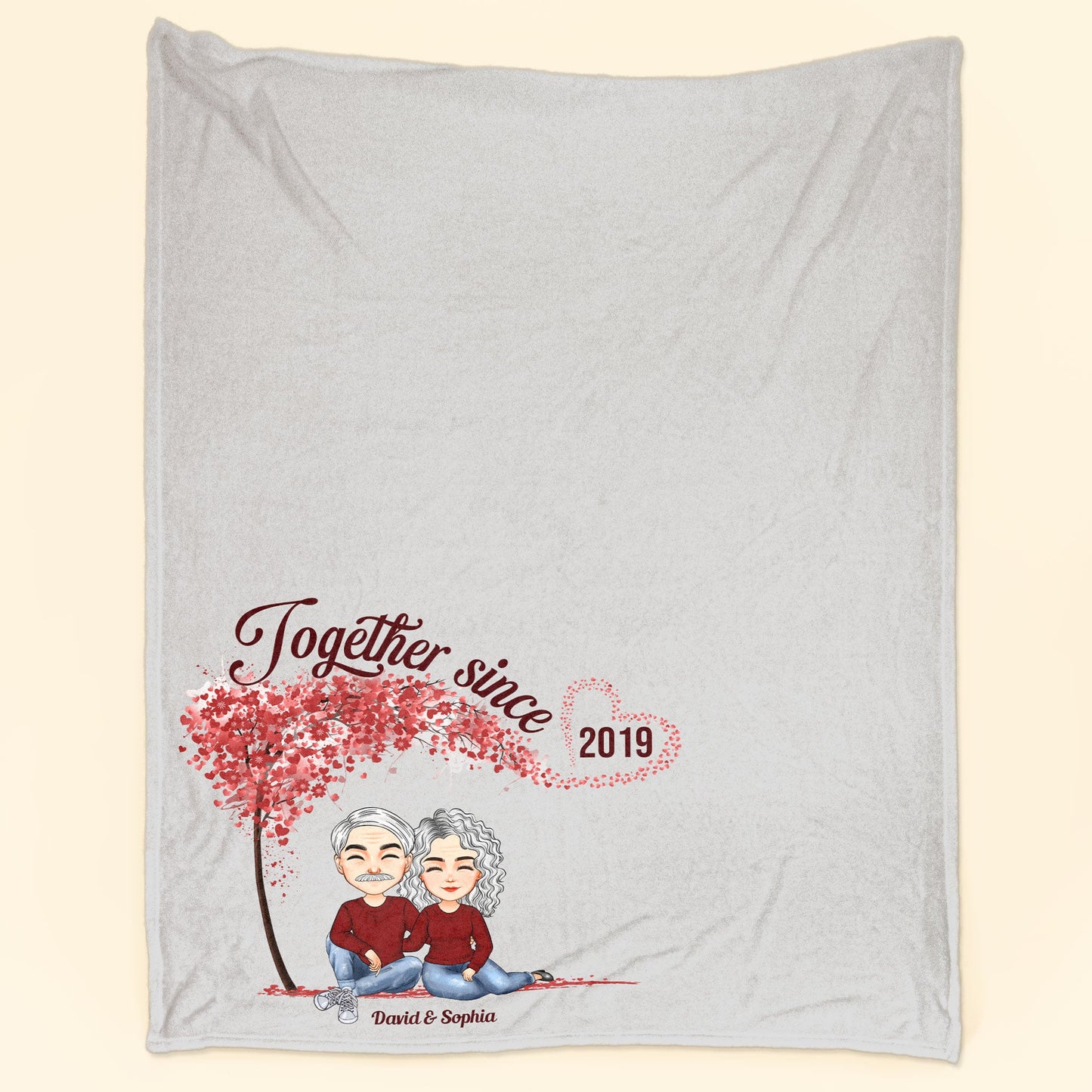 Together Since - Red Tree - Personalized Blanket
