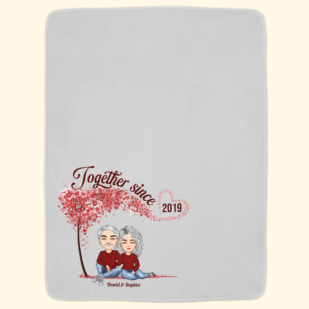 Together Since - Red Tree - Personalized Blanket