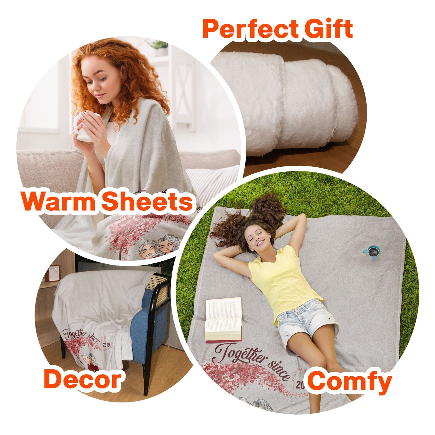 Together Since - Red Tree - Personalized Blanket