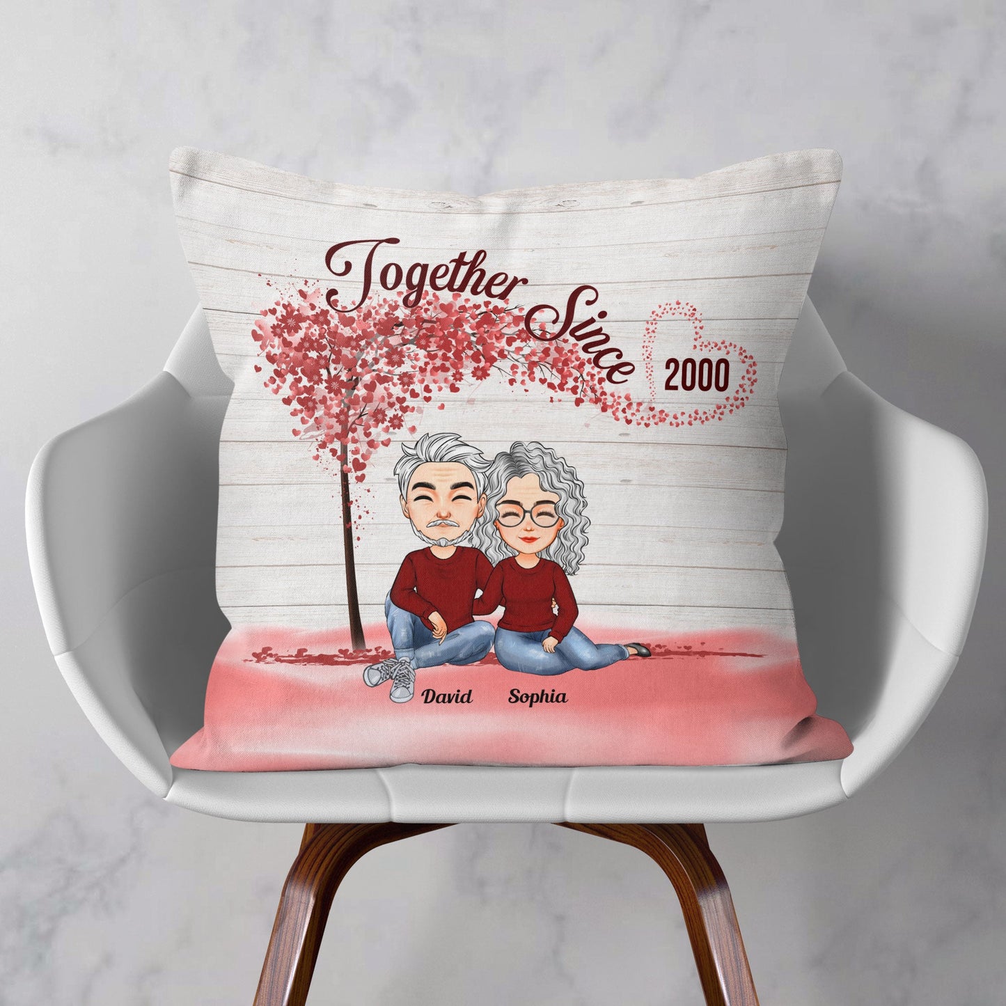 Together Since - Red Tree - Personalized Pillow (Insert Included)