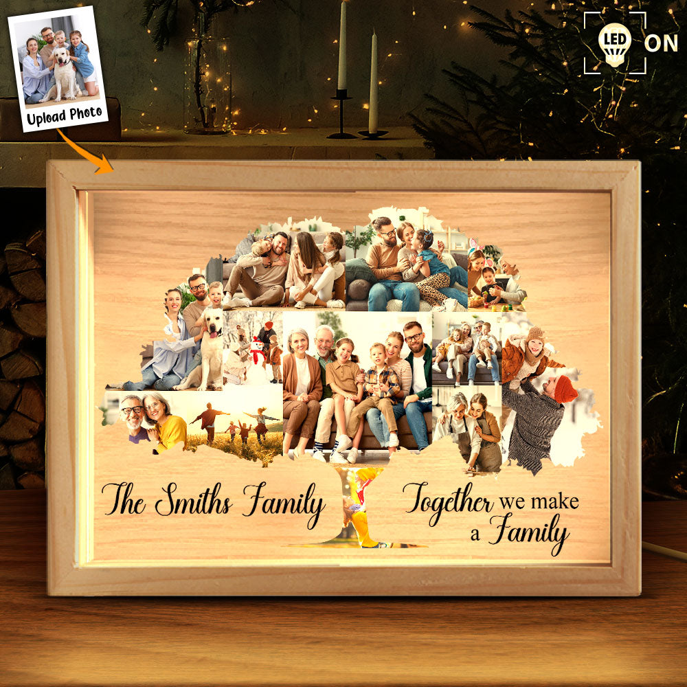 Together We Make A Family - Personalized Photo Picture Frame Light Box