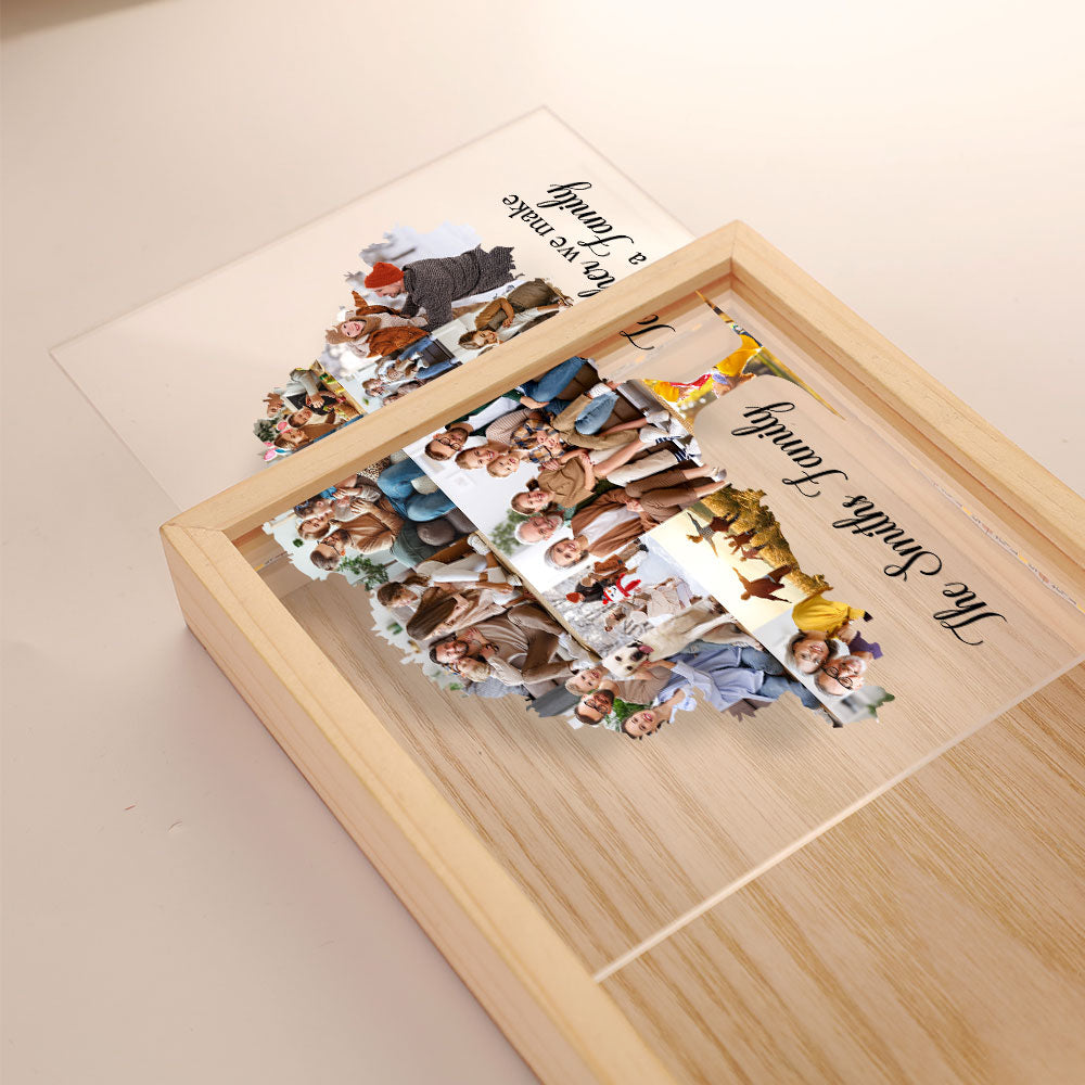 Together We Make A Family - Personalized Photo Picture Frame Light Box