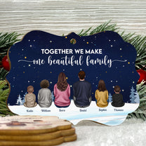 Together We Make One Beautiful Family - Personalized Aluminum/Wooden Ornament