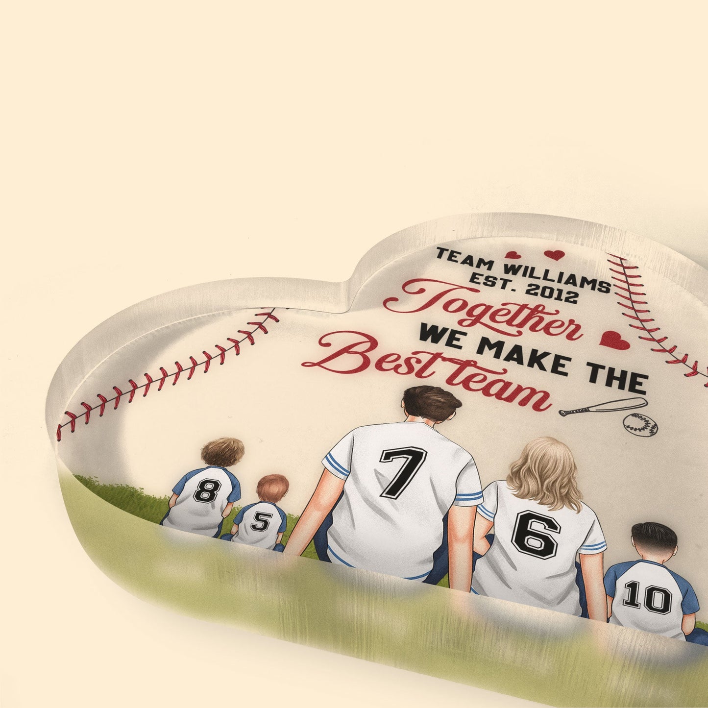 Together We Make The Best Team - Personalized Heart Shaped Acrylic Plaque