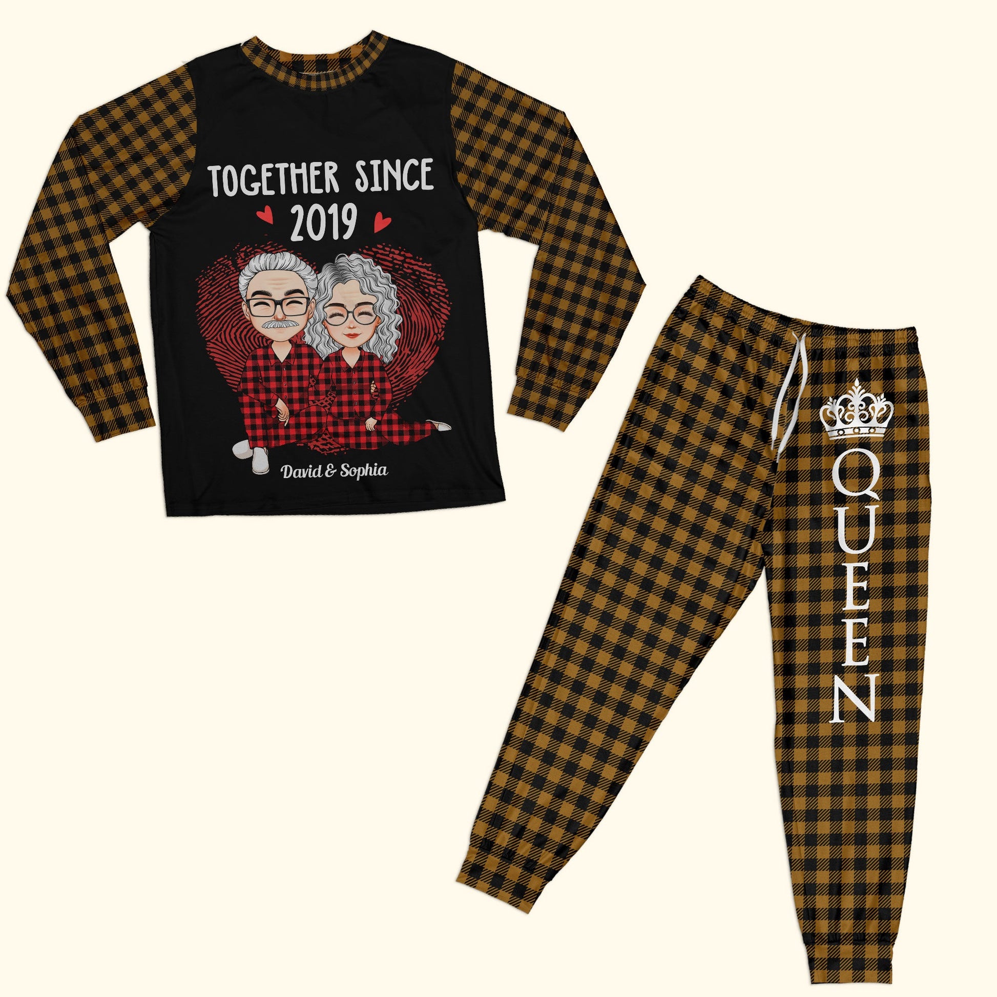 His & Hers Couple Matching Pajamas, Personalized Anniversary Gift, His And  Hers