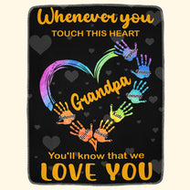 Touch This Heart Grandpa - Personalized Blanket