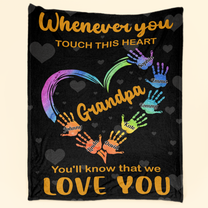 Touch This Heart Grandpa - Personalized Blanket