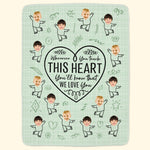 Touch This Heart You Will Feel Our Love - Personalized Photo Blanket