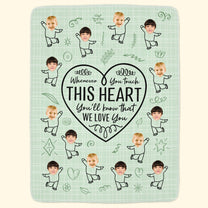 Touch This Heart You Will Feel Our Love - Personalized Photo Blanket