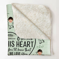Touch This Heart You Will Feel Our Love - Personalized Photo Blanket