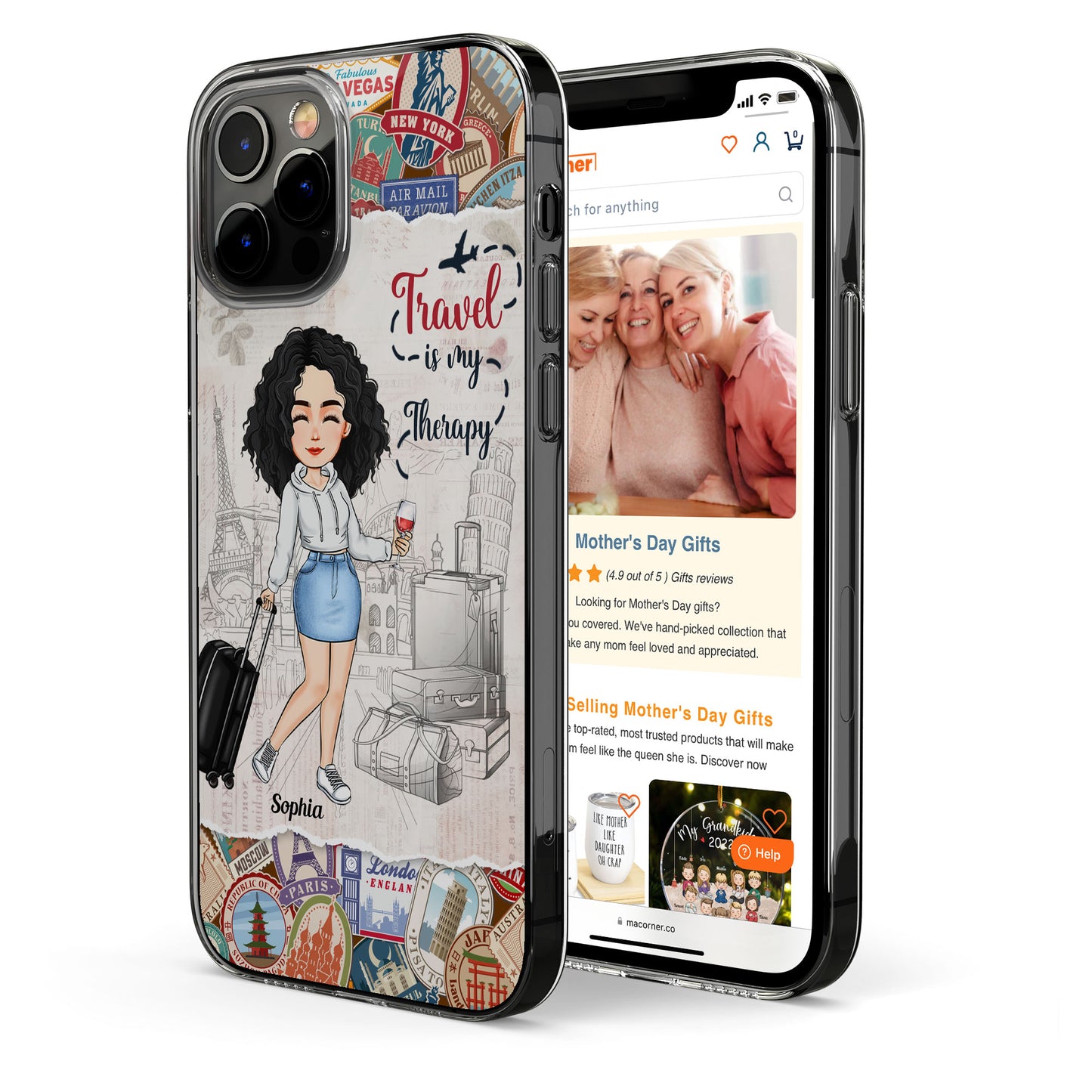 Travel Is My Therapy - Personalized Clear Phone Case