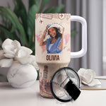 Travel Is My Therapy - Personalized Photo 40oz Tumbler With Straw
