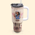 Travel Is My Therapy - Personalized Photo 40oz Tumbler With Straw