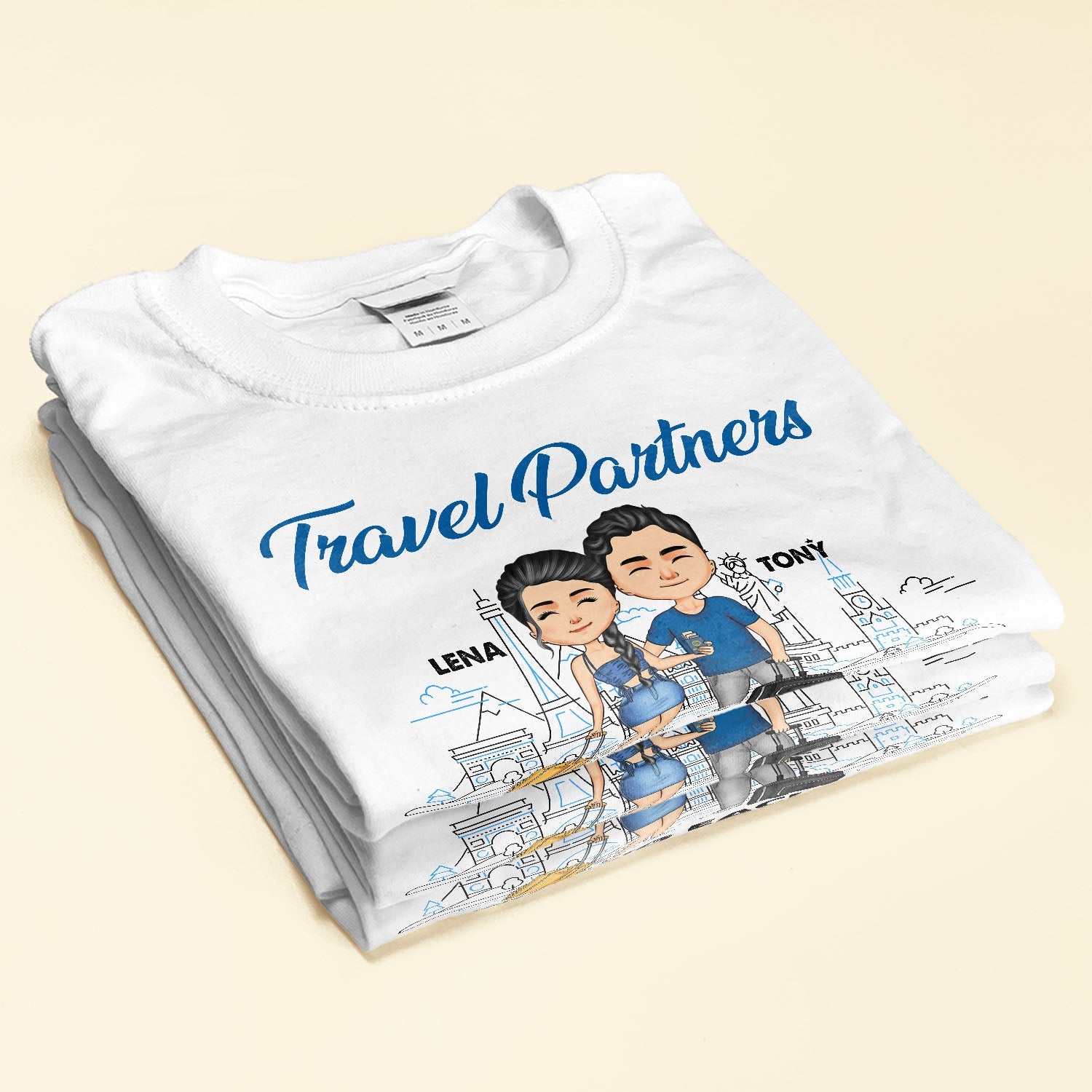 Travel Partners For Life - Personalized Shirt - Anniversary, Traveling Gift For Couple, Husband, Wife, Boyfriend, Girlfriend, Partner, Matching Couple Shirt