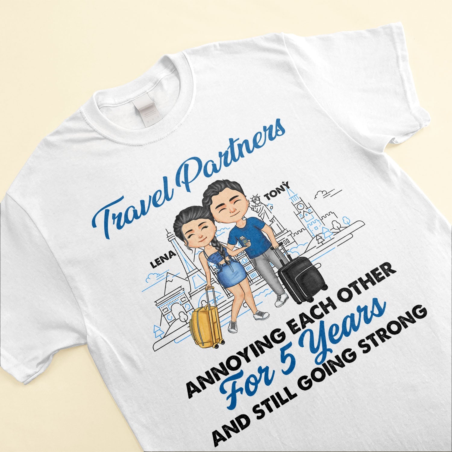 Travel Partners For Life - Personalized Shirt - Anniversary, Traveling Gift For Couple, Husband, Wife, Boyfriend, Girlfriend, Partner, Matching Couple Shirt