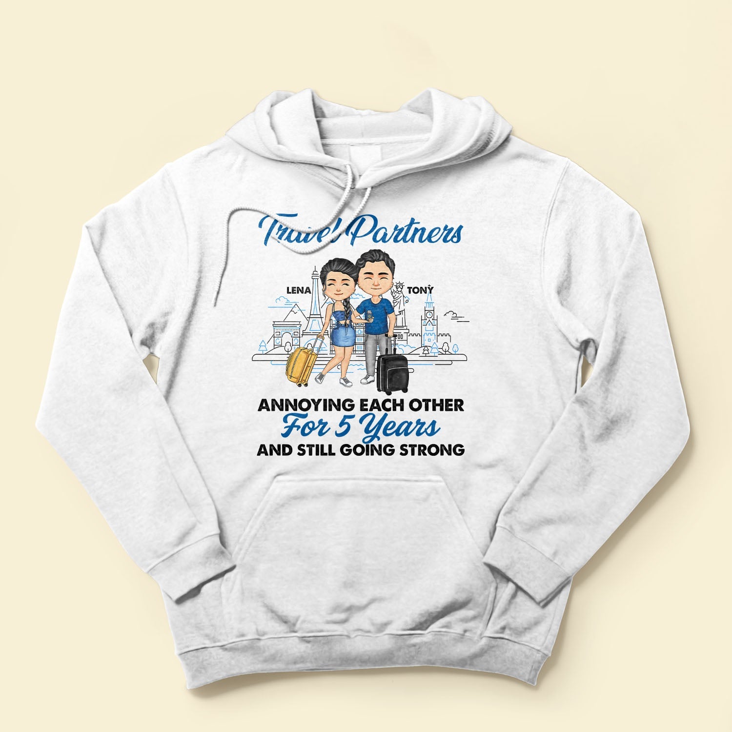 Travel Partners For Life - Personalized Shirt - Anniversary, Traveling Gift For Couple, Husband, Wife, Boyfriend, Girlfriend, Partner, Matching Couple Shirt