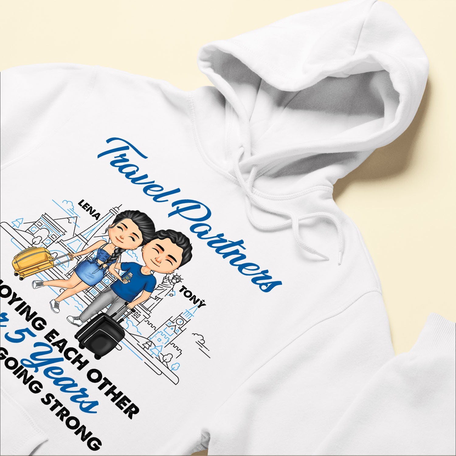 Travel Partners For Life - Personalized Shirt - Anniversary, Traveling Gift For Couple, Husband, Wife, Boyfriend, Girlfriend, Partner, Matching Couple Shirt
