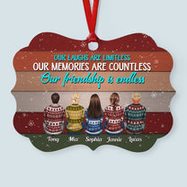 True Friends Are Never Apart - Personalized Aluminum Ornament - Christmas Gift For Friends