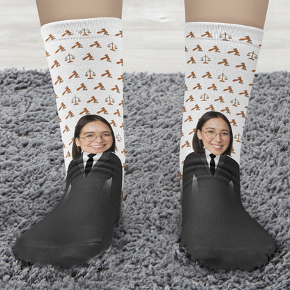 Trust Me I'm A Lawyer - Personalized Photo Crew Socks
