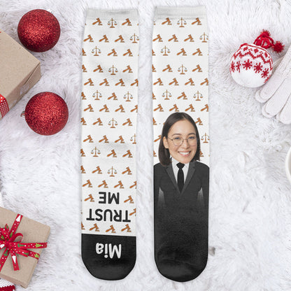 Trust Me I'm A Lawyer - Personalized Photo Crew Socks