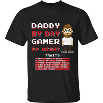 Family - Daddy By Day Gamer By Night Pixel Shirt-Macorner