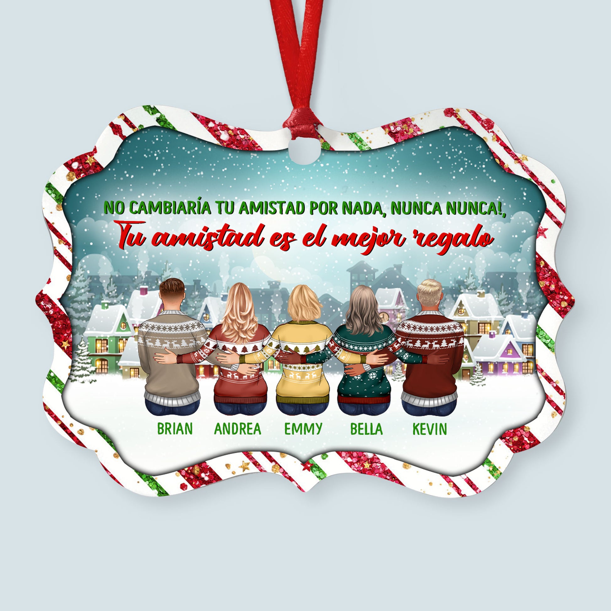 Tu Amistad Es El Mejor Regalo - Personalized Aluminum Ornament - Christmas Gift For Friends