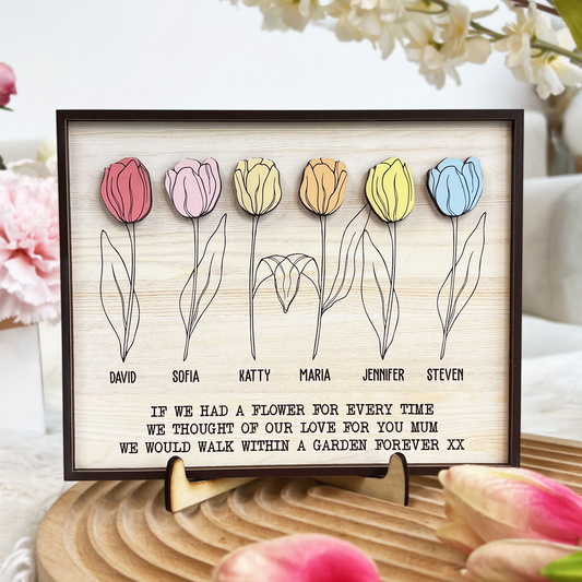 Tulip Family - Personalized Wooden Plaque