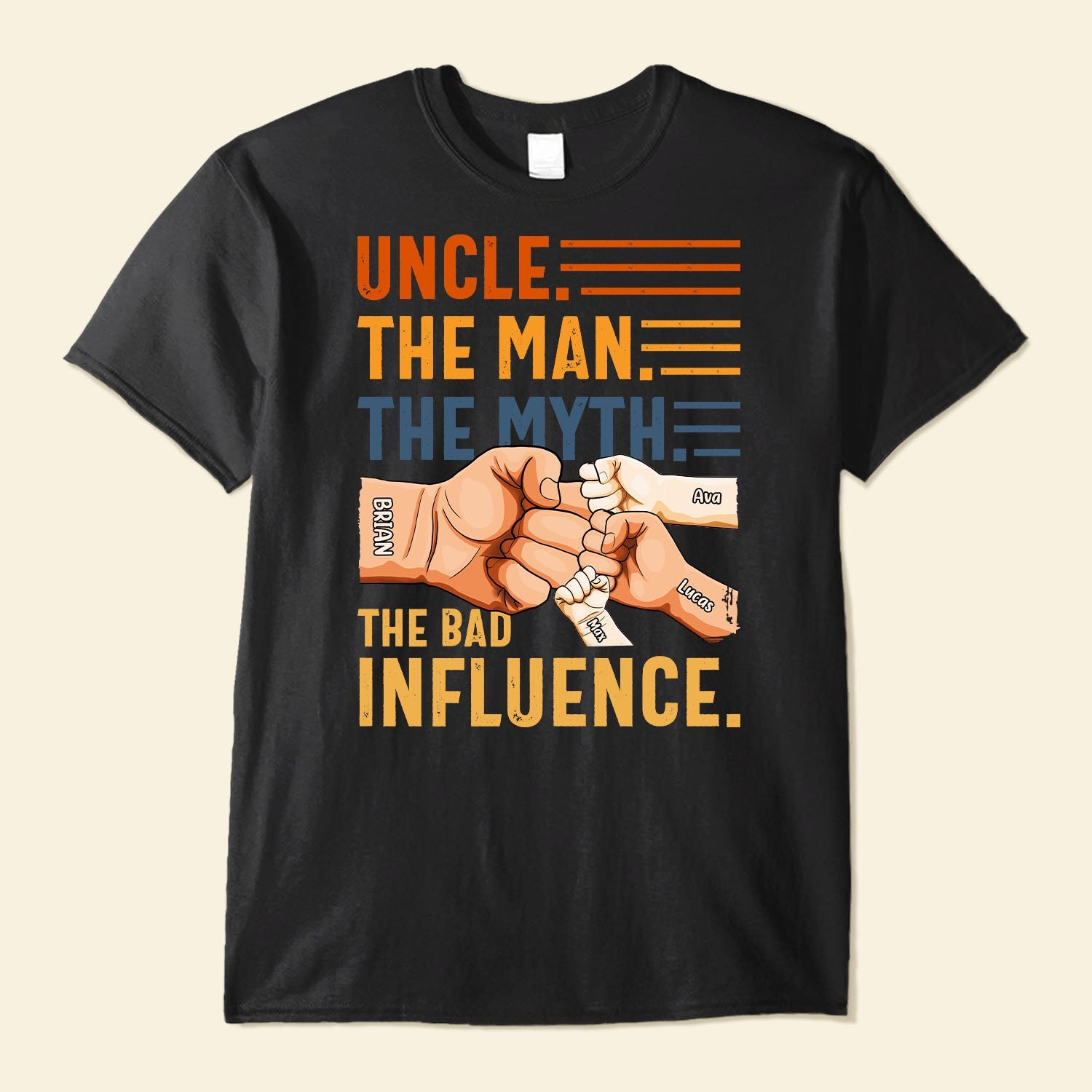 Uncle The Man The Myth The Bad Influence - Personalized Shirt