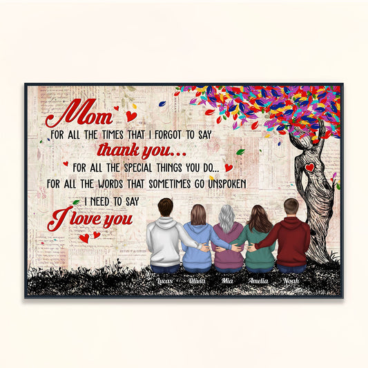 Unspoken Words For Mom - Personalized Poster/Wrapped Canvas - Birthday, Mother's Day Gift From Daughter, Son, Grandchildren