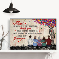 Unspoken Words For Mom - Personalized Poster/Wrapped Canvas - Birthday, Mother's Day Gift From Daughter, Son, Grandchildren