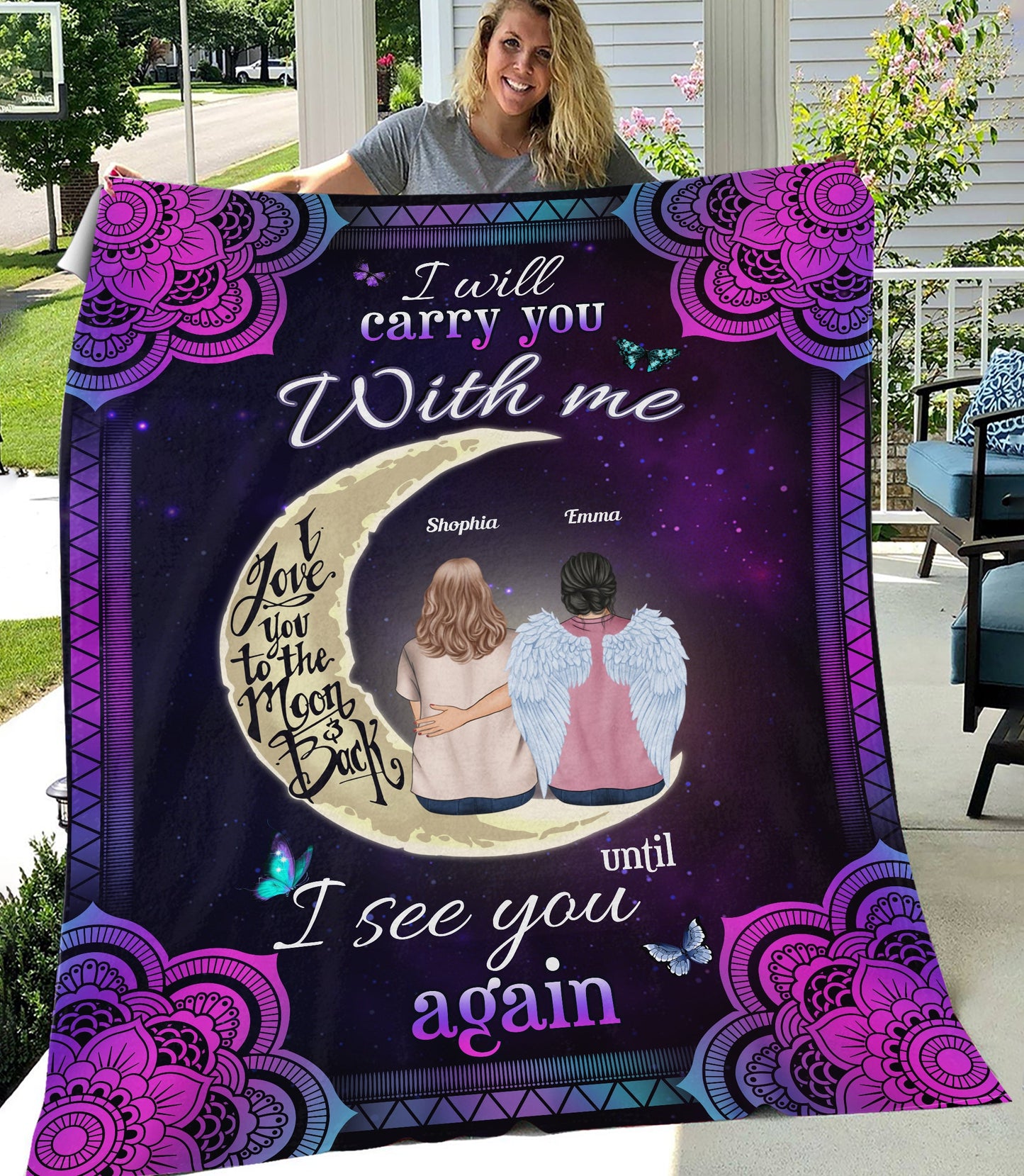 Until I See You Again - Personalized Blanket - Mother's Day Memorial Missing Gift For Daughter - Gift From Aunt, Dad