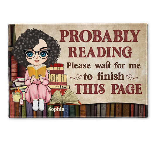 Wait For Me To Finish This Page - Personalized Doormat - Birthday Gift Funny Gift Housewarming Gift For Book Lovers