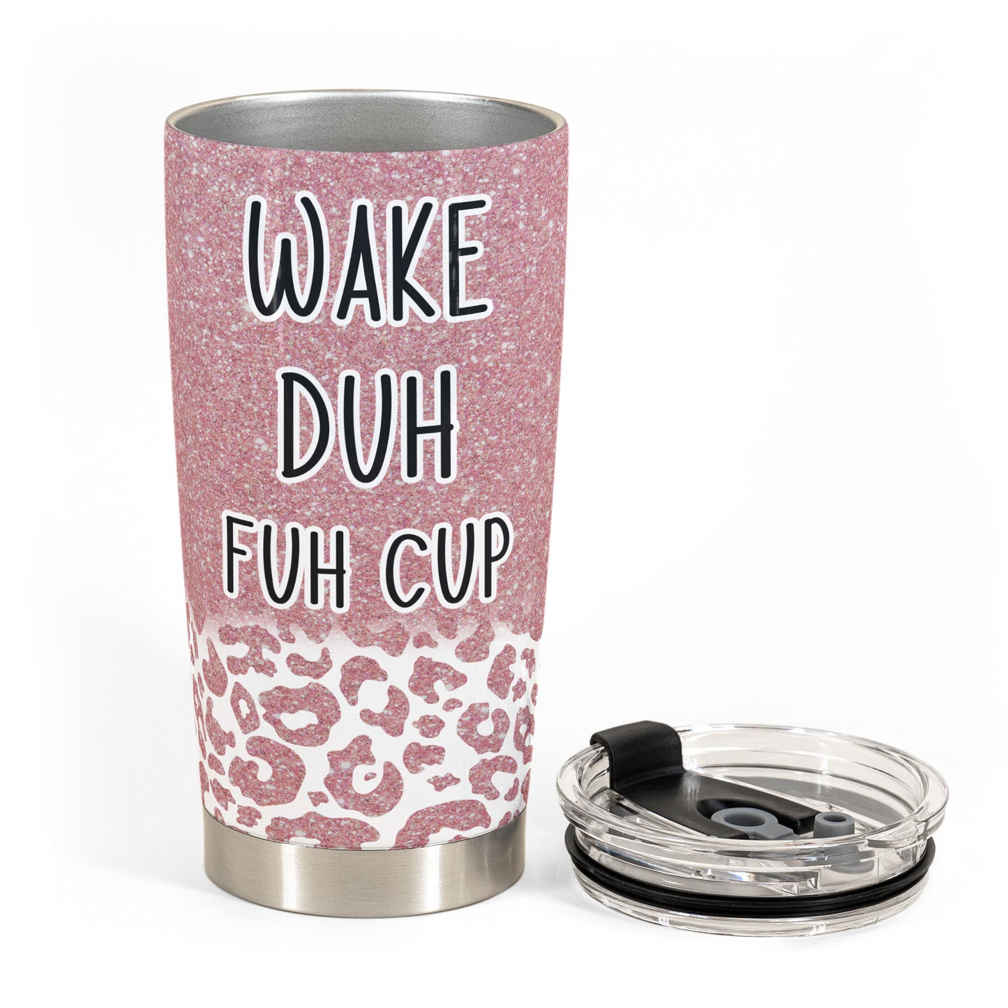 Wake Duh Fuh Cup - Personalized Tumbler Cup - Gift For Cat Mom