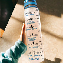 Wake Up Beauty It'S Time To Beast  - Personalized Water Tracker Bottle - Birthday, Motivation Gift For Fitness Lovers, Gymers