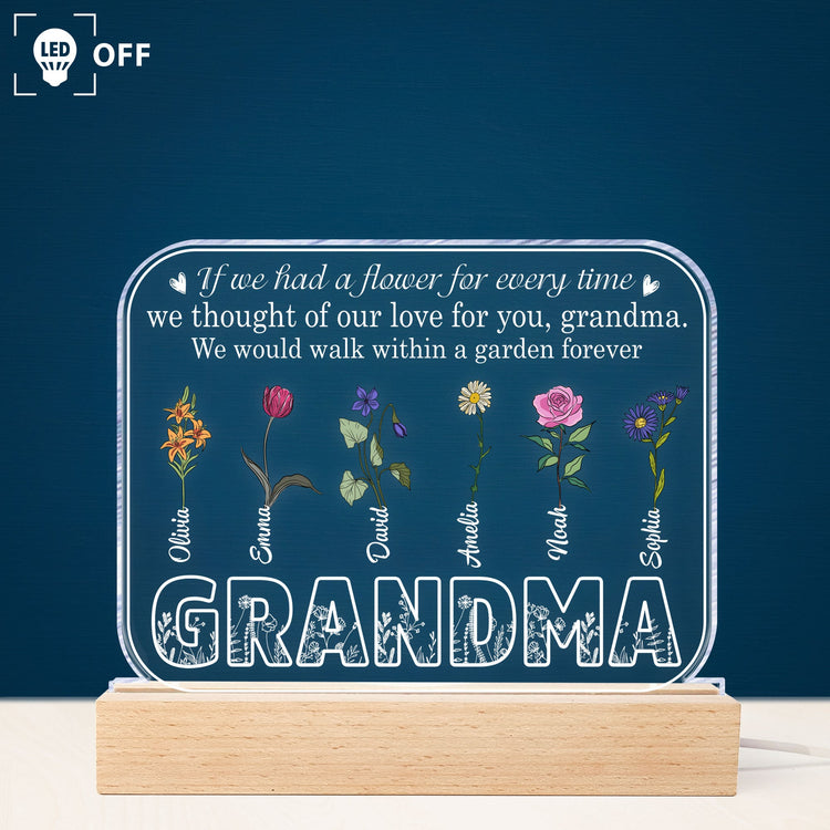 Walk Within A Garden Forever - Personalized 3D LED Light Wooden Base