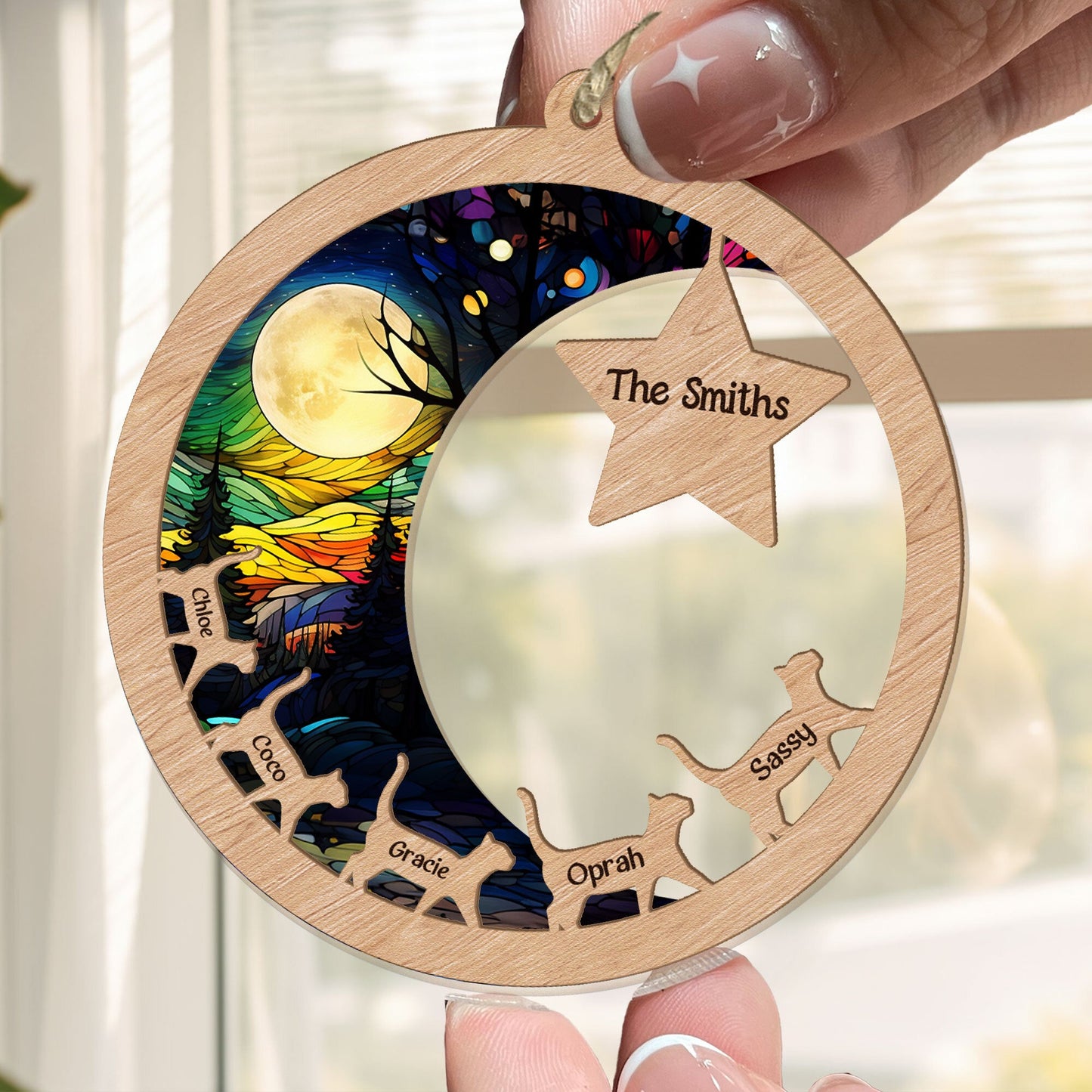 Walking Cats - Personalized Suncatcher Ornament