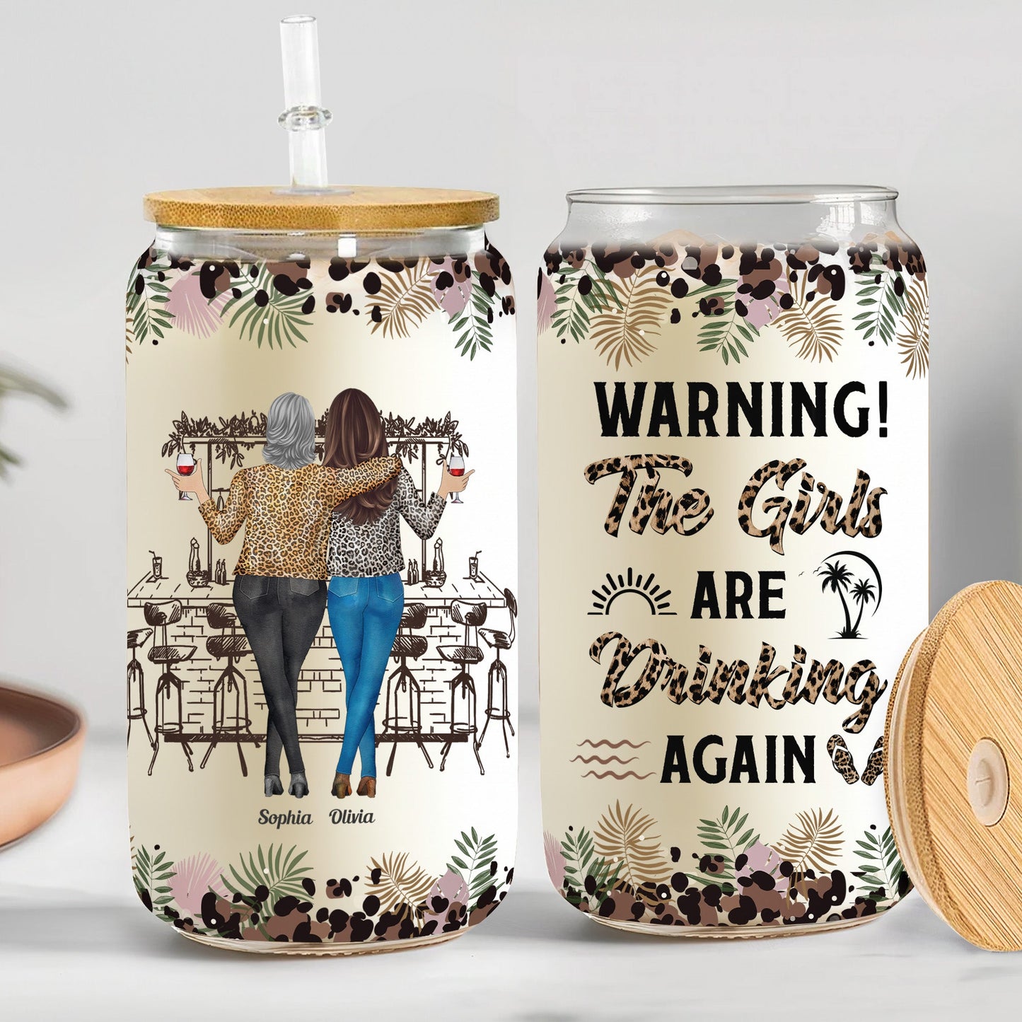 Wanrning The Girls Are Drinking Again New - Personalized Clear Glass Cup