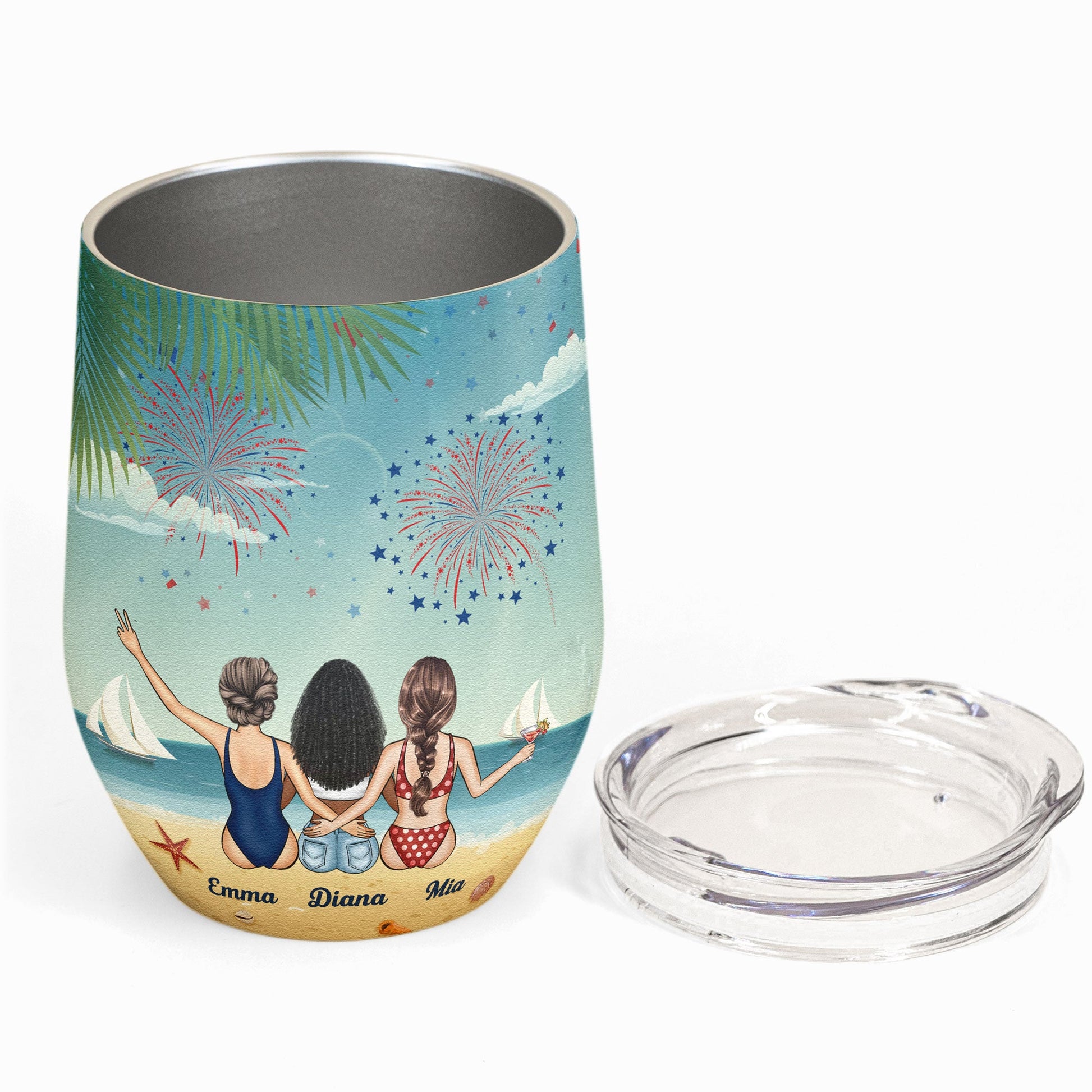 Warning The Girls Are Drinking Again 4th July  - Personalized Wine Tumbler