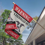 Warning, Area Patrolled By Dogs - Personalized Garden Flag