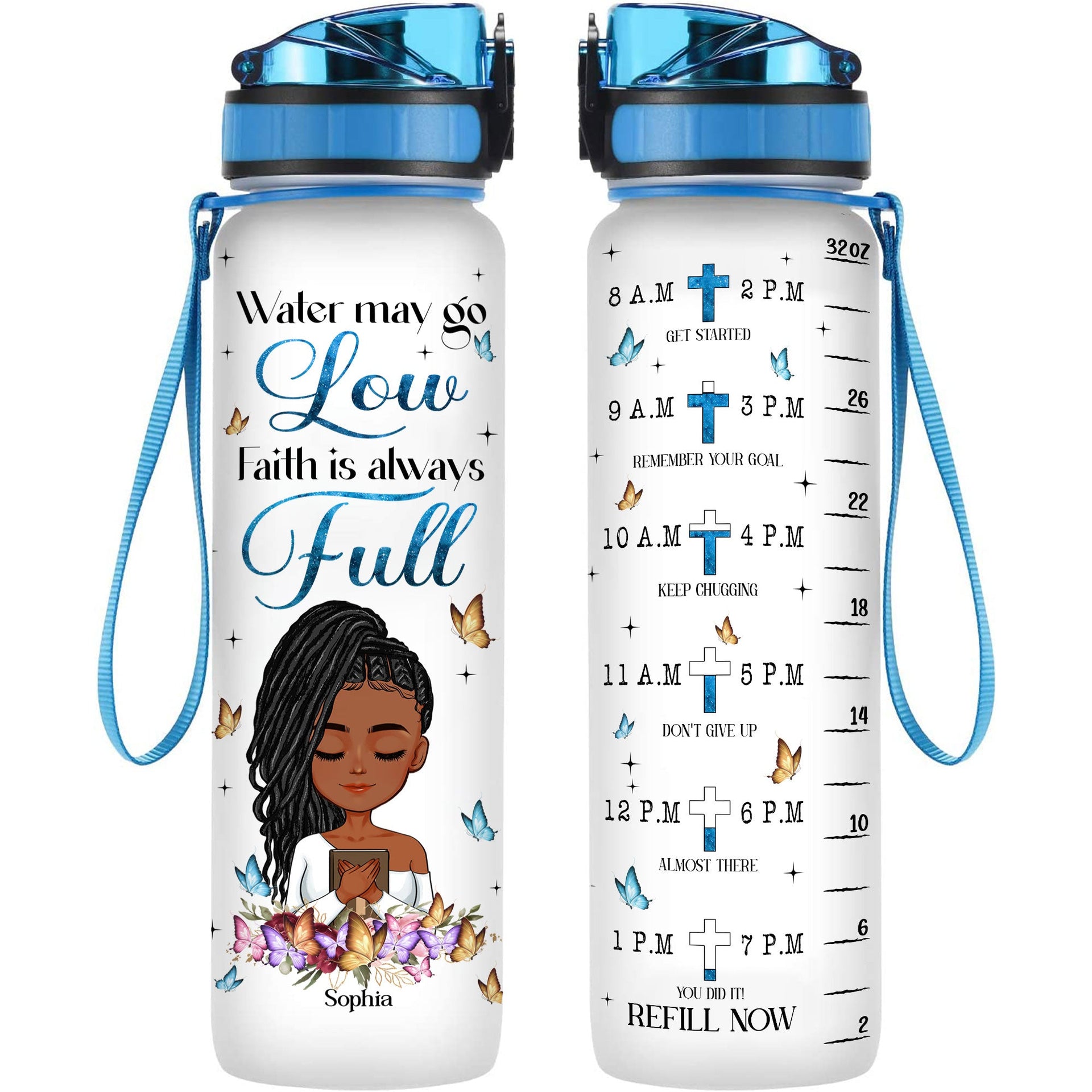 64HYDRO 32oz 1Liter Motivational Water Bottle with Time Marker, Faith Pray  Tie Dye Christian Gifts Design - HLMZ1305002Z