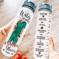 Water Scrubs & Rubber Gloves - Personalized Water Bottle With Time Marker