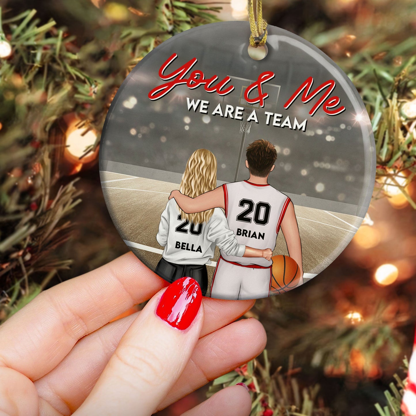We Are A Team - Personalized Ceramic Ornament - Christmas, Loving, Anniversary Gift For Basketball Players, Couples, Boyfriends & Girlfriends, Husbands & Wifes