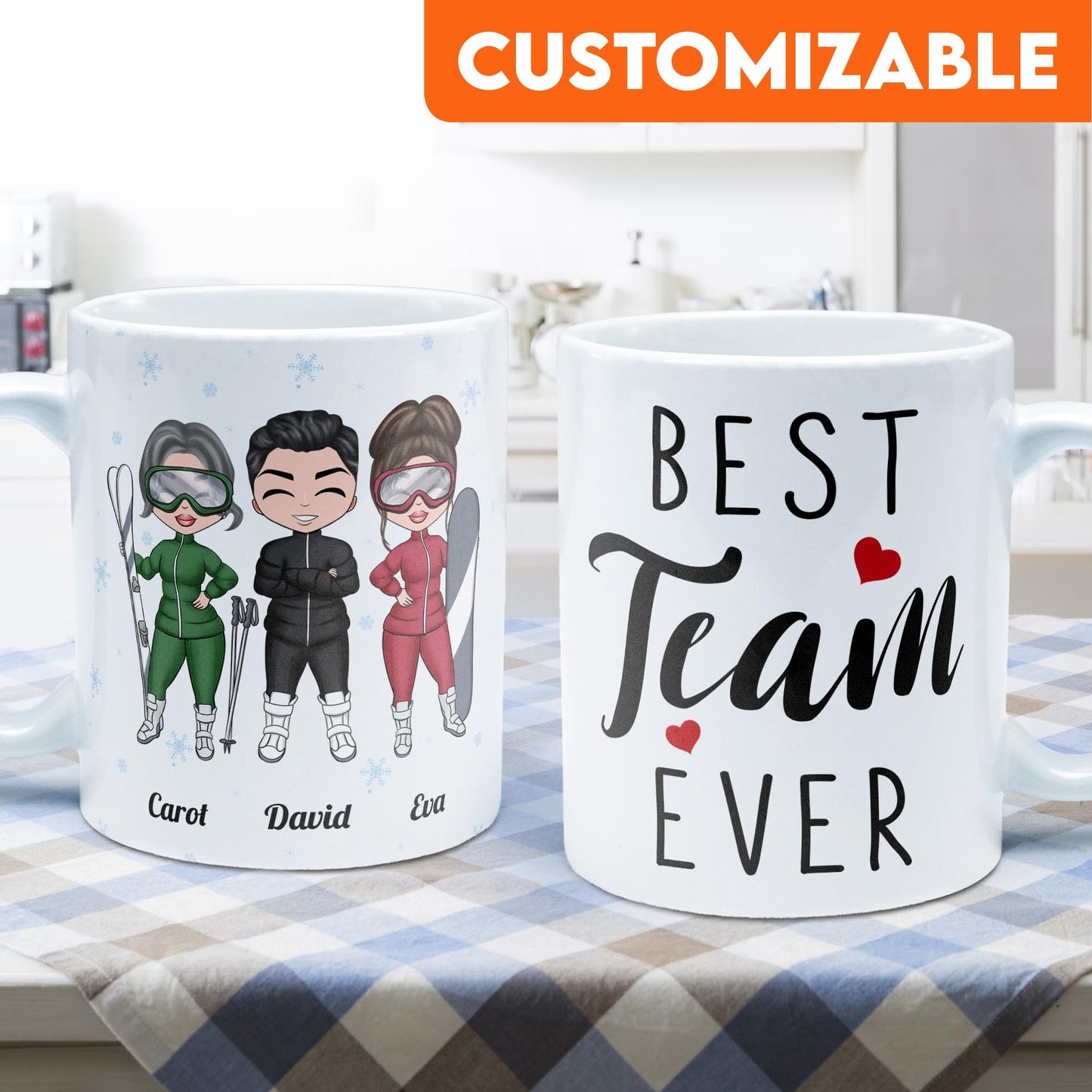 We Are A Team - Personalized Mug - Birthday Gift For Best Friends, Skiing Team, Skiing Lovers