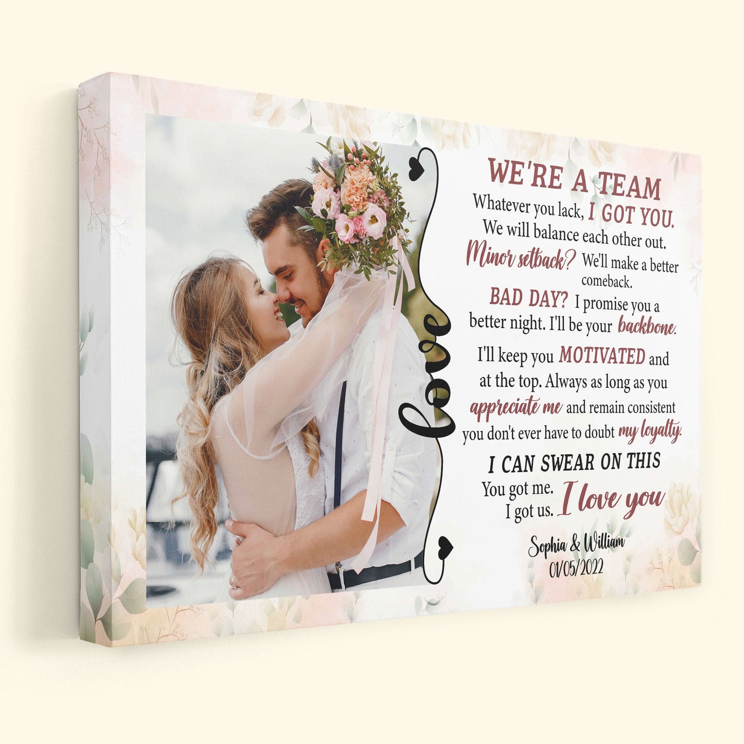 We Are A Team - Personalized Poster/Canvas - Anniversary, Valentine's Day Gift For Couples, Husband, Wife, Lover, Boyfriend, Girlfriend