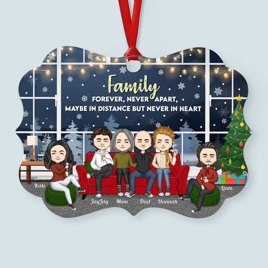 We Are Family & We're Never Apart - Personalized Aluminum Ornament - Christmas Gift For Brothers, Sisters, Family, Siblings